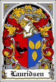 Danish Coat of Arms Bookplate for Lauridsen