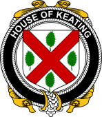 Irish Coat of Arms Badge for the KEATING family