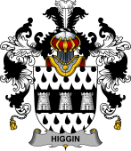 Irish Family Coat of Arms (v.25b) Higgin or O'Higgin