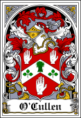 Irish Coat of Arms Bookplate for O'Cullen